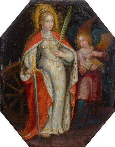 Saint Catherine, Accompanied by an Angel by Frans Francken the Younger